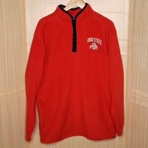 Ohio State University NCAA Red Fleece Pullover Jacket Large